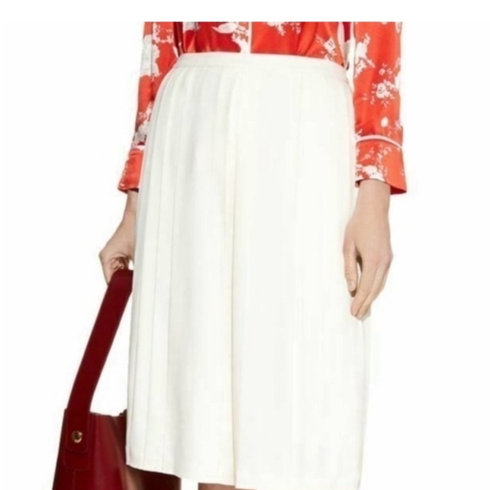 Tory Burch Faye Cream Pleated Midi length Culottes/Skirt